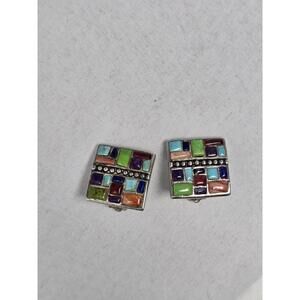 Vintage Handmade 925 Sterling Silver Artisan Earrings